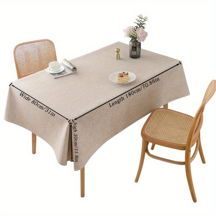 Elegáns téglalap alakú asztalterítő, viszkóz bevonattal, géppel gyártott, bézs, 140x180 cm, 8-10 személy részére