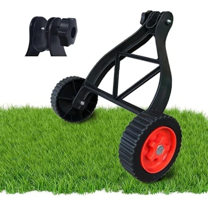 Roti suport reglabile pentru motocoasa si trimmere, roti de sprijin, potrivite pentru tije 25-30 mm, din plastic cu suport metalic, usor de instalat, negru/rosu, 1 set