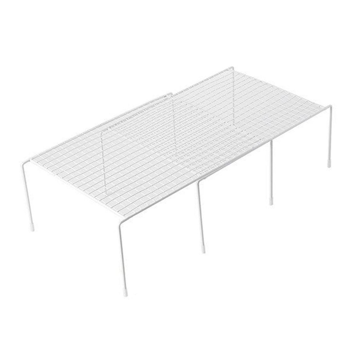 Метални кухненски рафтове комплект 2, разширяеми, черни, 30x15x20см