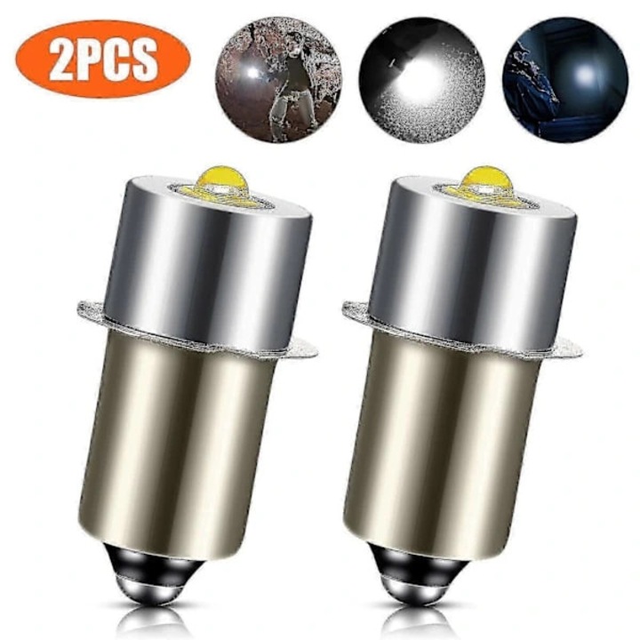 P13.5S LED izzó zseblámpához, Maglite C/D kompatibilis, 6-24V, 3W, 6500K (hideg fehér), 200 lm, 2 darab