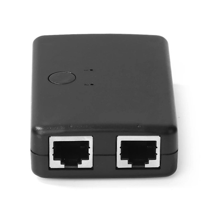Мрежов мини превключвател 2-порта RJ21, 100 Mbps RJ45, функция превключване/споделяне 2-входа/1-изход или 1-вход/2-изхода, без захранване, физическа изолация, ABS корпус, преносим, включва USB кабел, черен, 75x50x20 мм, 1 бр