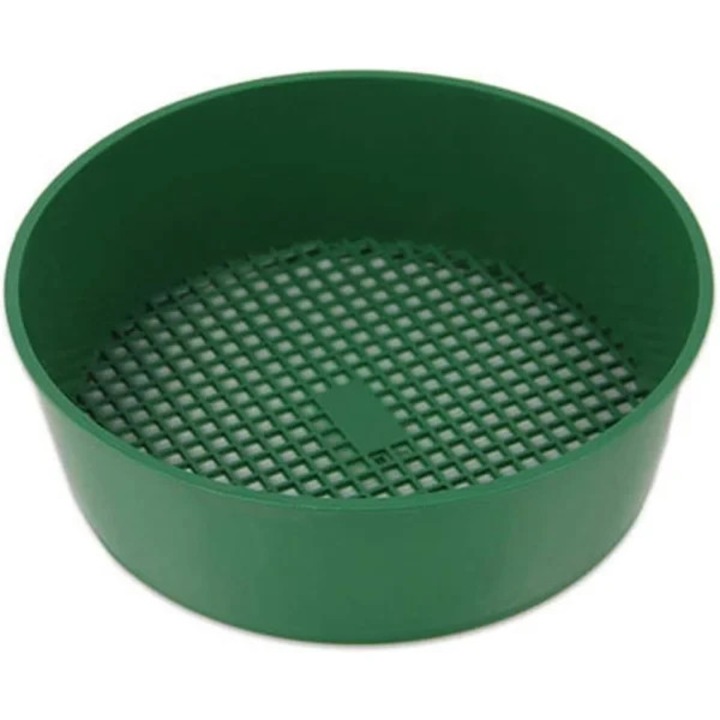 Sita pentru sol, sita de gradina din plastic, multifunctionala, usoara si durabila, pentru filtrarea nisipului si indepartarea pietrelor, Verde, 21 cm x 5.5 cm, 1 buc