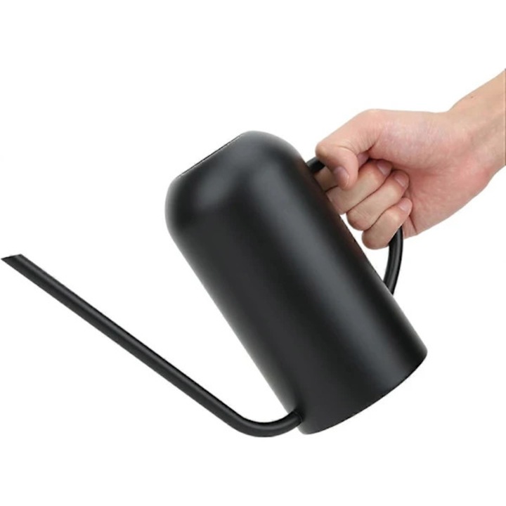 Fém locsolókanna növényekhez, 1.5L, rozsdamentes acél, hosszú kifolyóval, beltéri-kültéri
