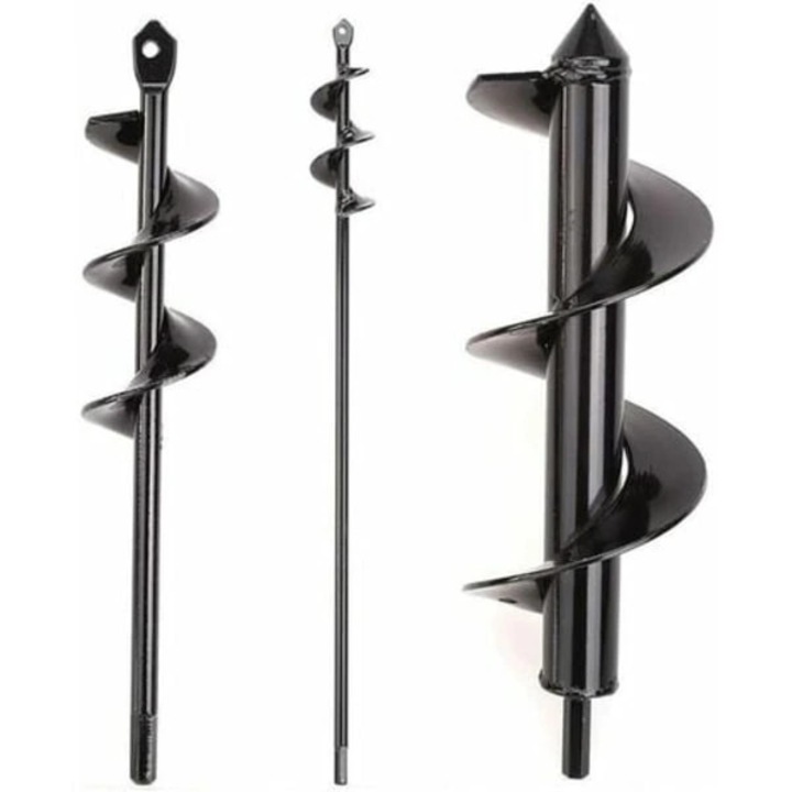 Set burghie plantare, 3 piese, otel, negru, 4x22cm 4x45cm 8x25cm