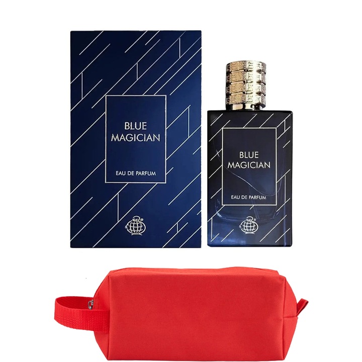 Set Parfum Fragrance World Blue Magician 100 ml Fragrance World Parfum Arabesc, Barbati Femei Unisex, Gentuta parfumuri