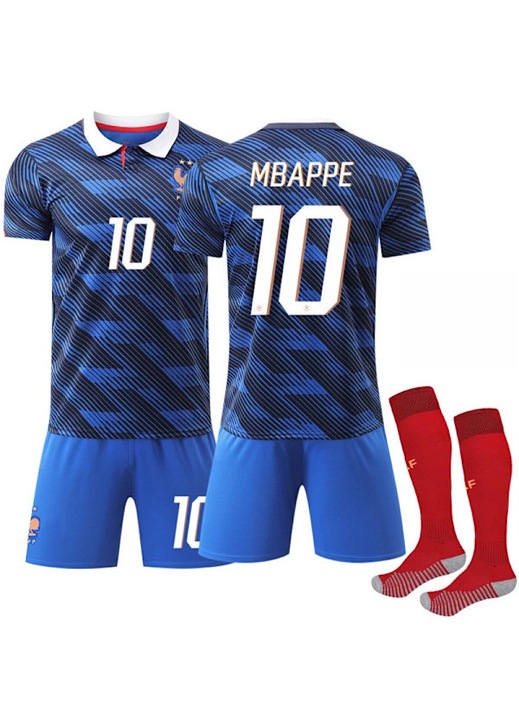 Echipament fotbal copii, Cupa Mondiala 2026, Franta, Nr. 10 Mbappe