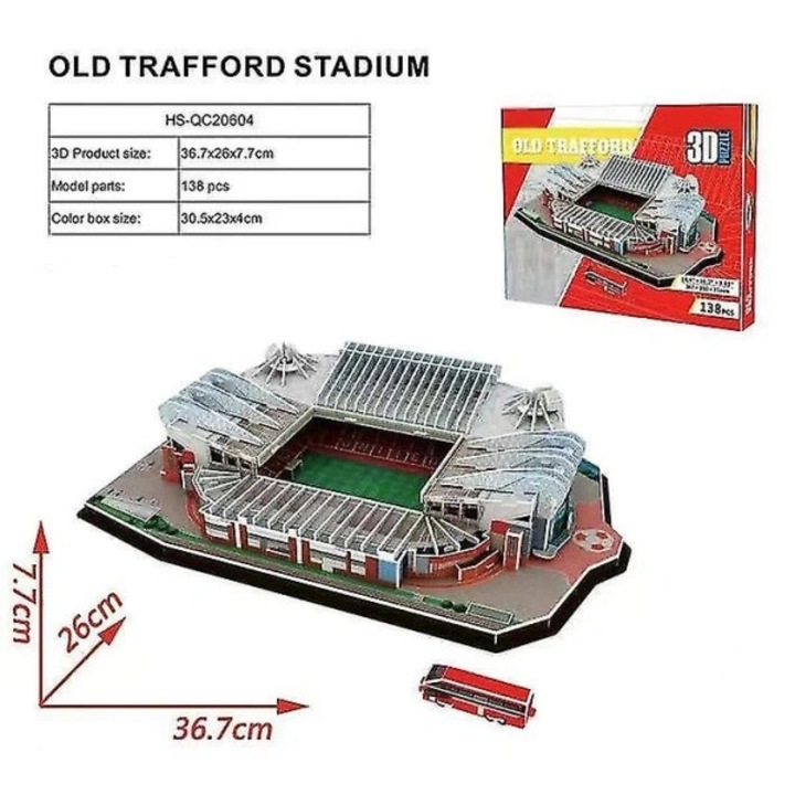 3D пъзел Old Trafford 138 части многоцветен 30.5x23x4см