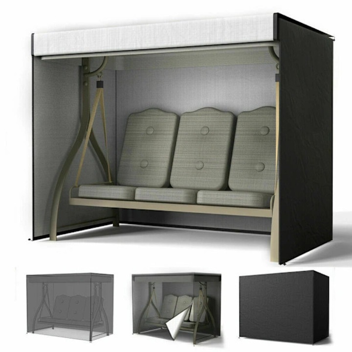 Husa protectie pentru leagan de gradina 3 locuri, material Oxford 210D, impermeabil, 220x125x170cm