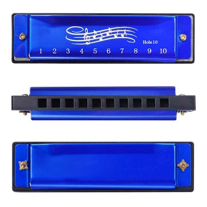 Muzicuta (harmonica) 10 lyuk 20 hang, gyerekeknek, könnyen tanulható számozott hangokkal, nem mérgező vízbázisú festék, többszínű, 1 db