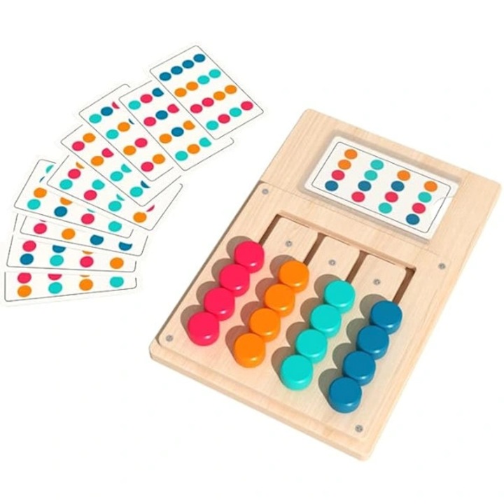 Oktató fajáték / Montessori játék, 12 dupla kártya (24 kihívás), fejleszti a finommotoros készségeket és a kritikus gondolkodást, hordozható 22.4 x 15 cm, Többszínű, 1 db