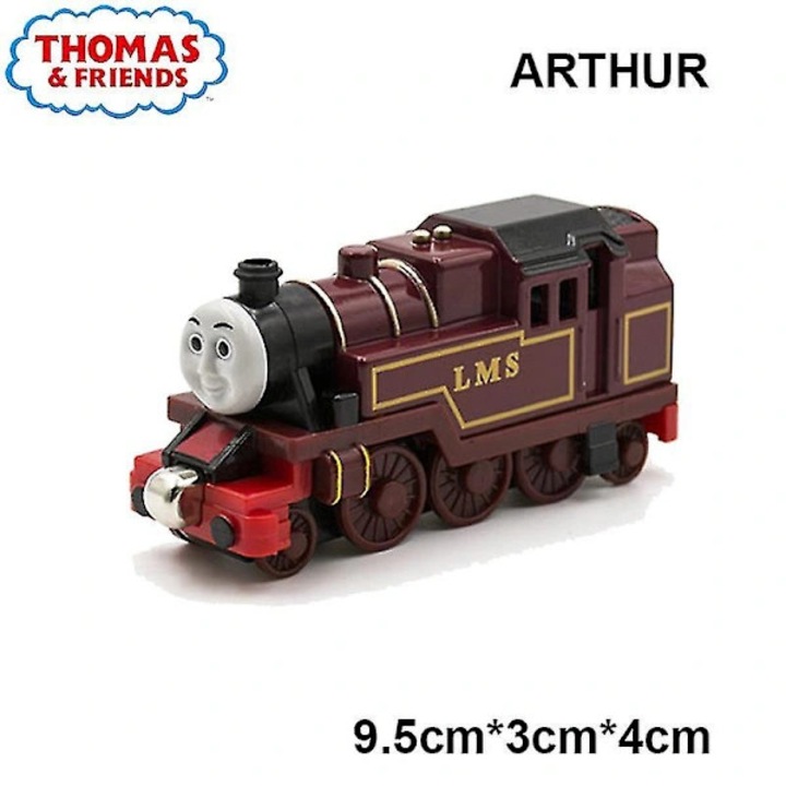 Локомотив играчка Arthur 1:43, сплав и пластмаса с гумени части, магнитна, съвместима с релси, бордо, 1 бр