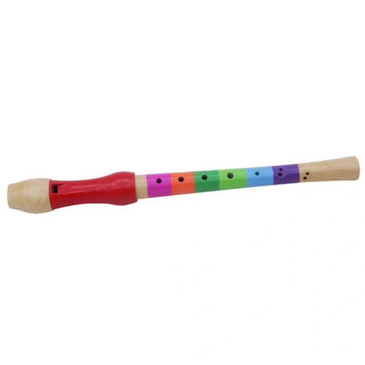 Fluier din lemn pentru copii, educational, multicolor, 32.5x3.3cm