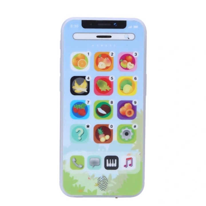 Telefon jucarie Baby Latt Musik, telefon educativ cu muzica si 8 moduri interactive, reincarcabil 3.7V 200mAh, albastru, 1 buc