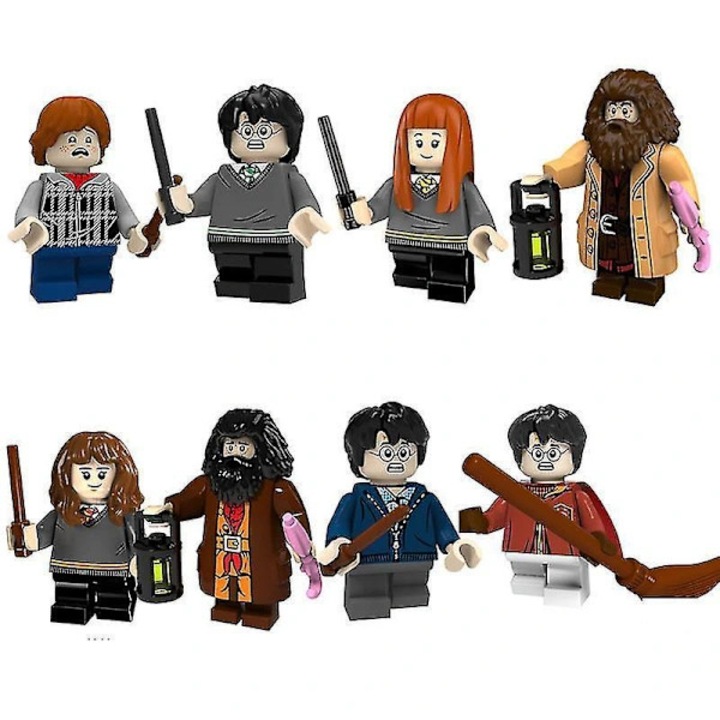 Mini figura készlet, Harry Potter ihlette minifigurák, nem mérgező ABS műanyagból, a legtöbb építőkockával kompatibilis, könnyen összeszerelhető, többszínű, 9 darab