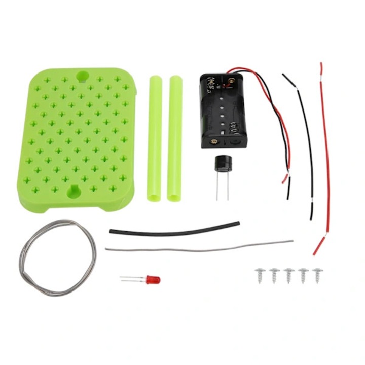 Set experiment stiintific pentru copii, kit educational diy circuit fizic din ABS, usor de asamblat, antreneaza abilitati practice, functioneaza cu 2 x AA, Multicolor, 1 set