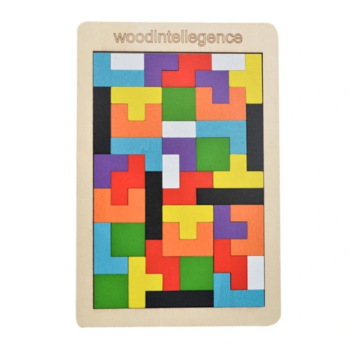 Mágneses Tetris 3D puzzle, klasszikus, 6mm, 27x18x0.6cm, 4-6 éves gyermekeknek
