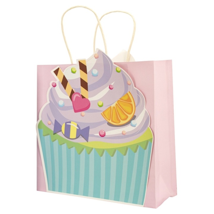 Punga cadou cupcake roz 3D