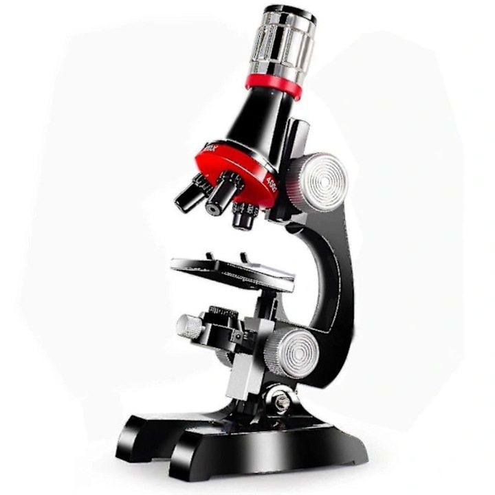 Microscop pentru incepatori, kit microscop educativ de jucarie, 100x/400x/1200x marire, monocular cu led, din plastic, multicolor, 1 buc