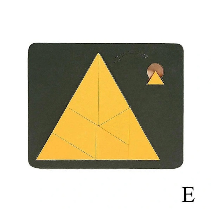Fajáték puzzle gyerekeknek, logikai játék, E modell, kihívás felnőtteknek, oktató, sárga/fekete, 14x11 cm, 1 db