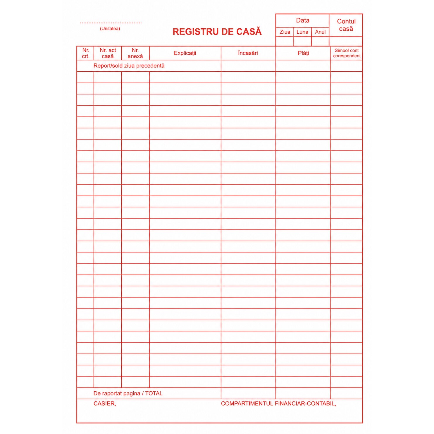 Registru de Casa A4 Portret, 2 Exemplare Autocopiative, 100 File/Carnet ...