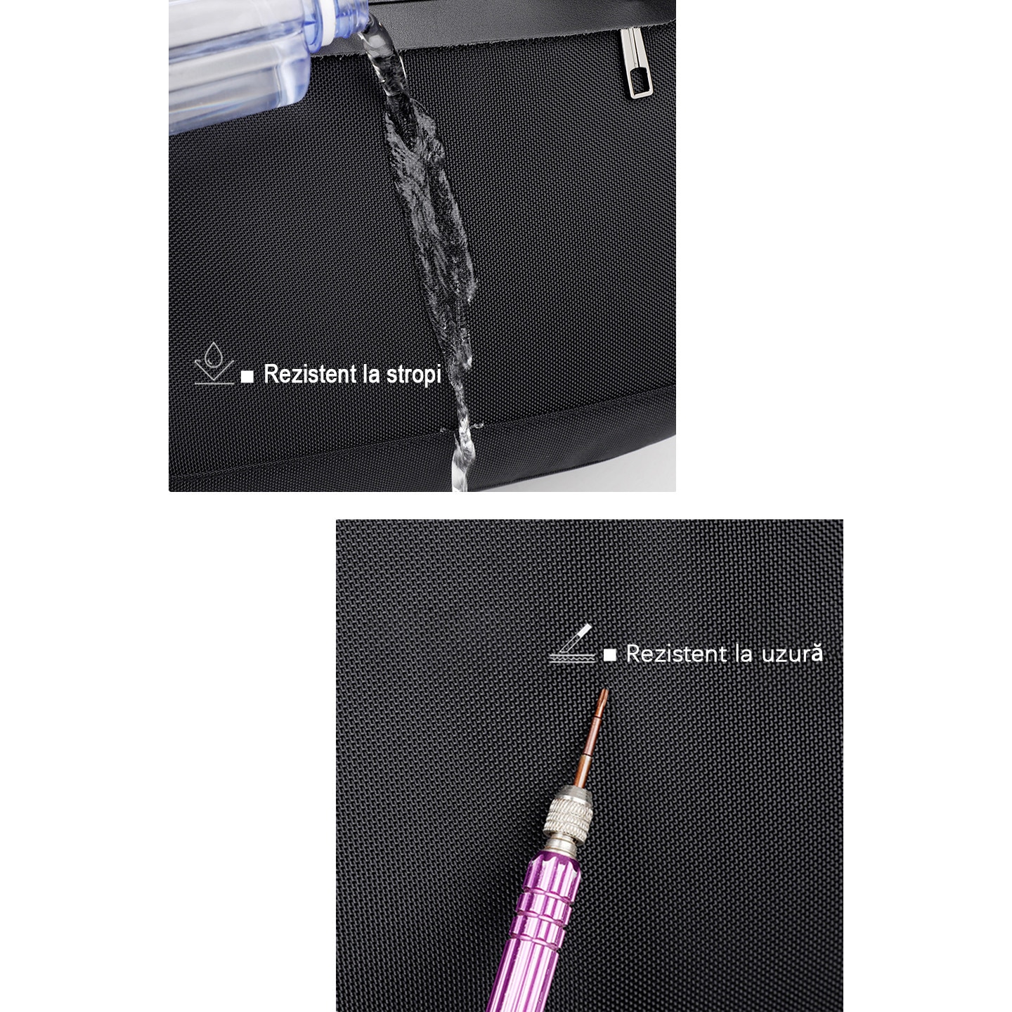 Rucsac business impermeabil 1680D, compatibil laptop 15,6", cu USB-A si Type-C. Se deschide la 180°, are multiple compartimente si este acceptat ca bagaj de cabina. Ideal pentru naveta, calatorii si birou. Design unisex negru, practic si rezistent
