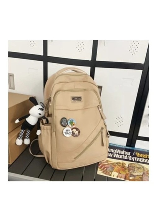 Rucsac campus universitar, capacitate mare, khaki, 35x45cm
