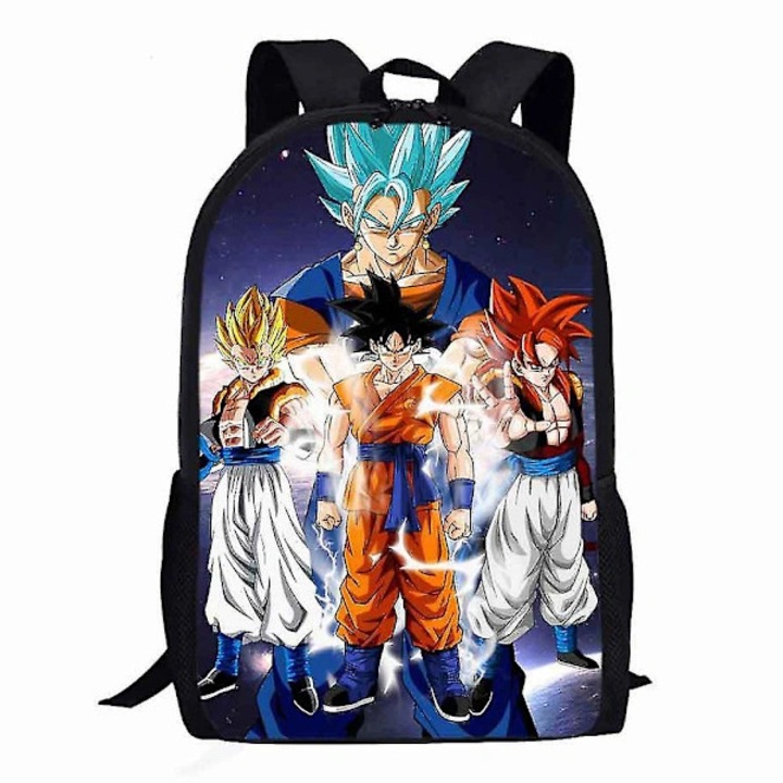 Textil iskolatáska/hátizsák Dragon Ball mintával, gyerekeknek, párnázott vállpántok és több rekesz, Többszínű, 44x12.5x29 cm