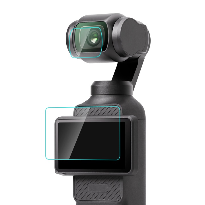 Protectie Sticla Securizata 9H, pentru DJI Osmo Pocket 3 / 4 Ecran + Lentila, PULUZ