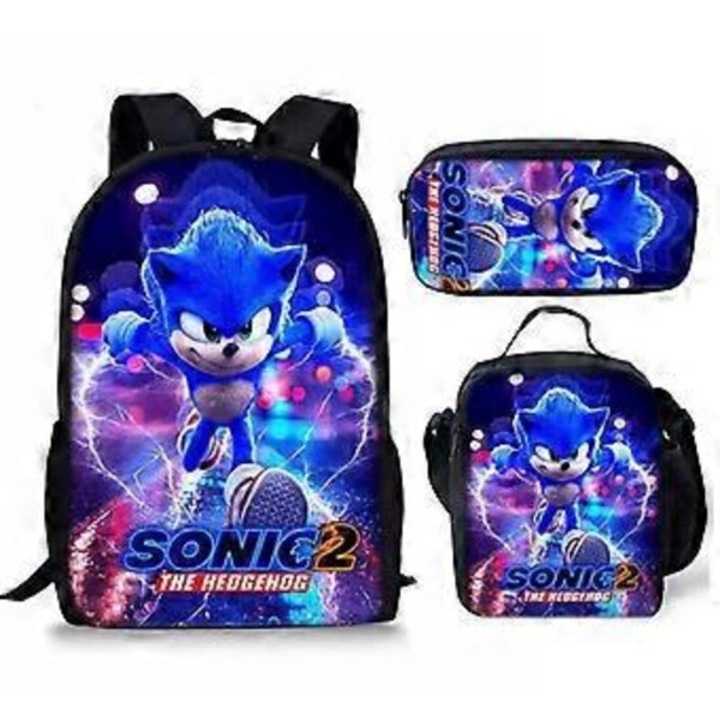 Sonic iskolatáska szett három darabos, többszínű, 12-NMAOV