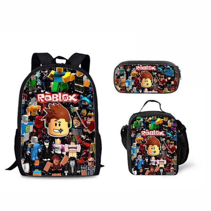 Roblox többszínű iskolatáska, hőszigetelt táska és tolltartó szett 34