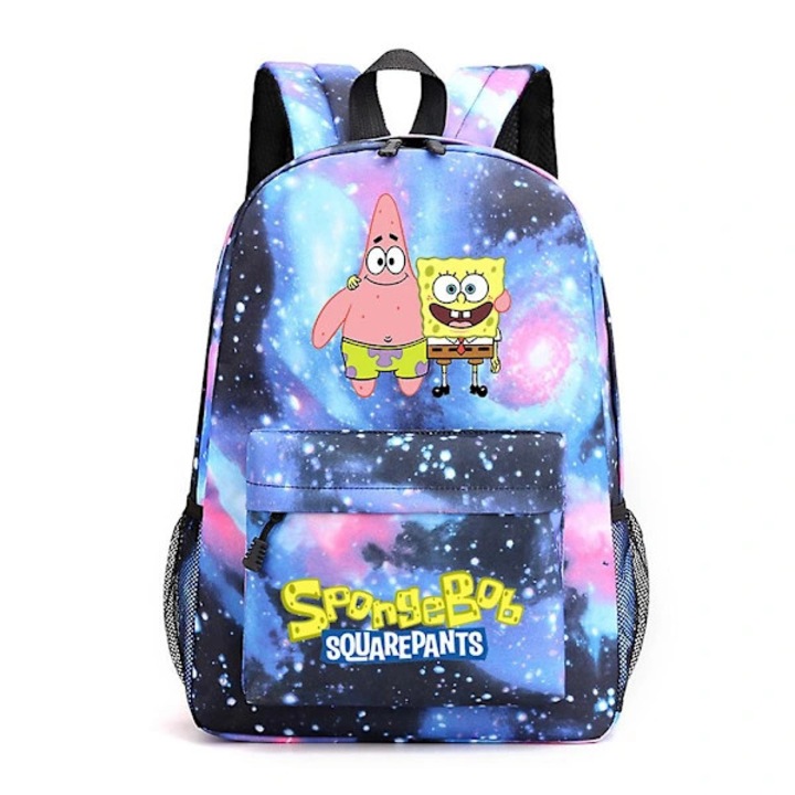 Poliészter iskolatáska SpongeBob SquarePants mintával, gyerekeknek, elülső zsebbel és párnázott vállpántokkal, Többszínű, Egy méret