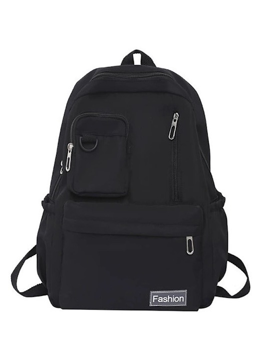 Rucsac scolar unisex negru 42x32x12cm, bretele ajustabile moi