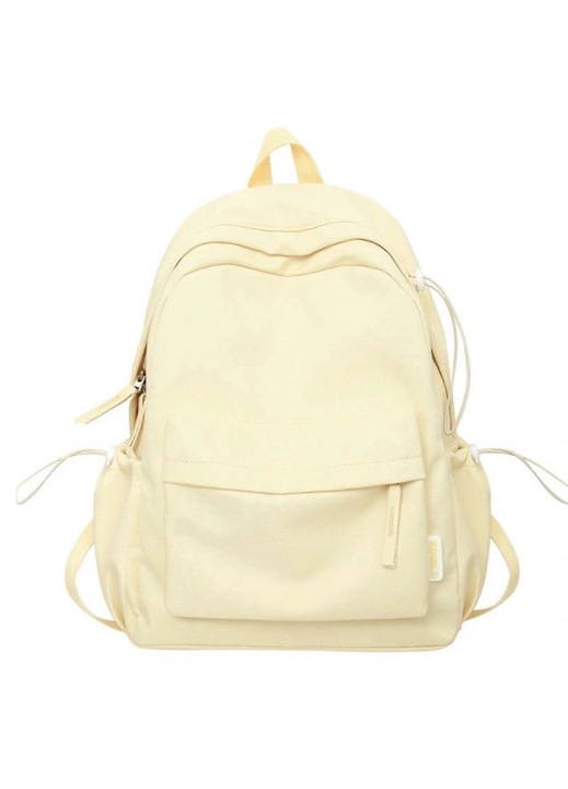 Rucsac nylon unisex, capacitate mare, bej, 30x40x3cm
