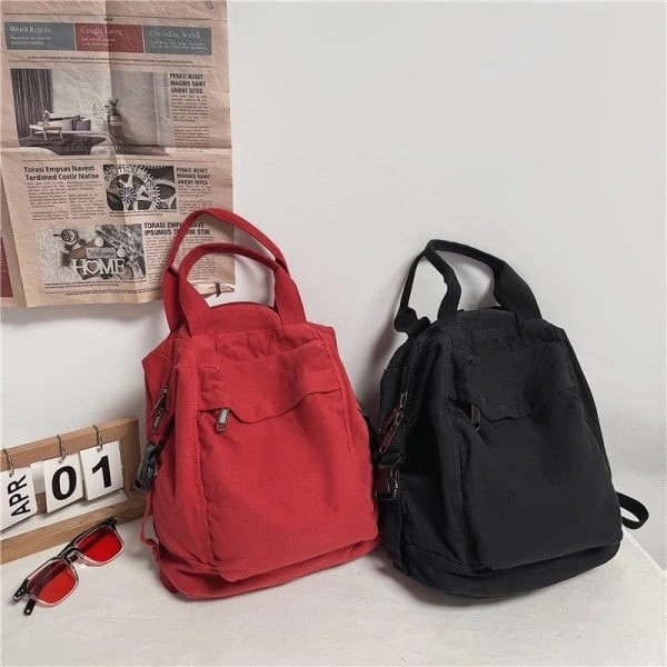 Rucsac laptop multifunctional, burgundy, 28x14x30cm
