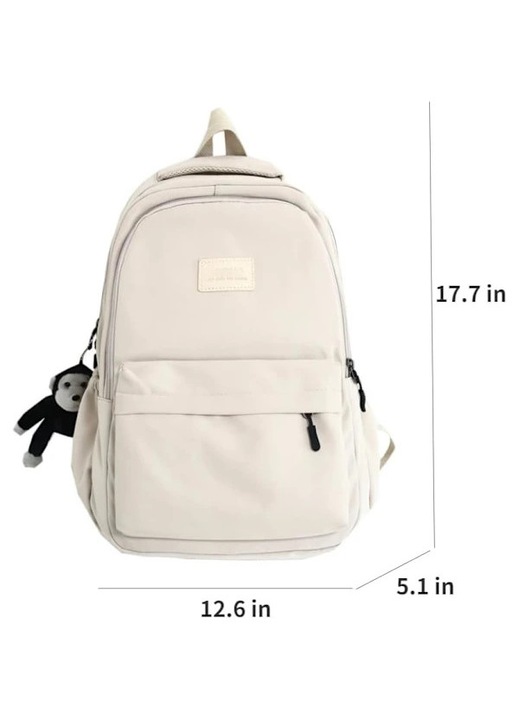 Rucsac pentru studenti si calatorii 45L alb 32x13x45cm capacitate mare usor