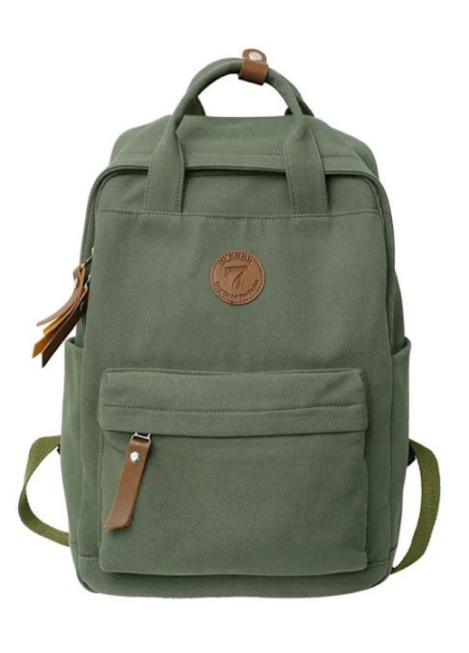Rucsac canvas retro unisex alb 28x38x13cm