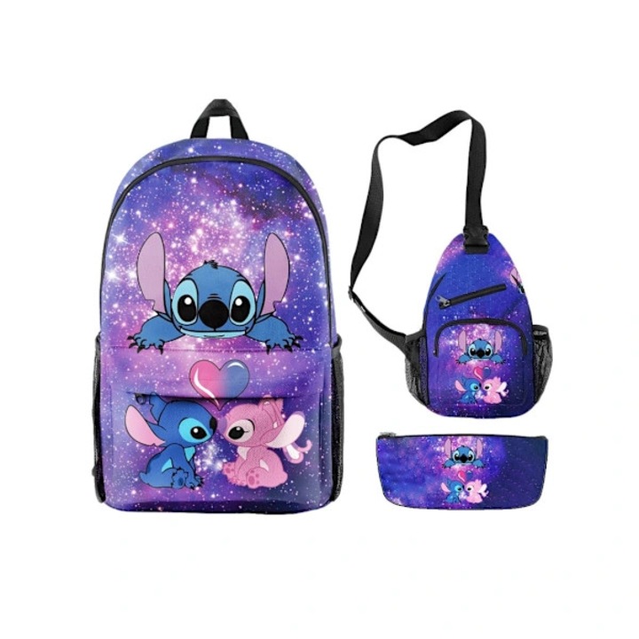 Set ghiozdan scolar copii, penar, geanta mica umar, multicolor