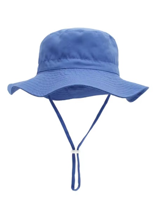 Palarie de Soare Copii Tip Bucket, Uscare rapida, Protectie UV UPF50+, Snur Reglabil, Acoperire Gat si Urechi, Primvara / Vara, Marime M- 50-54cm, Varsta aprox. 3–8 Ani, ALBASTRU ULTRAMARIN