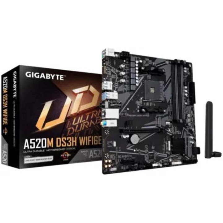 Дънна платка Gigabyte A520M DS3H WIFI6E AMD A520 сокет AM4 mATX