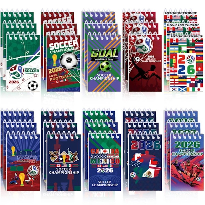 Caiete spiralate Cupa Mondiala 2026, notite tematice pentru petreceri, coperta ilustrata si durabila, multicolor, 10 bucati