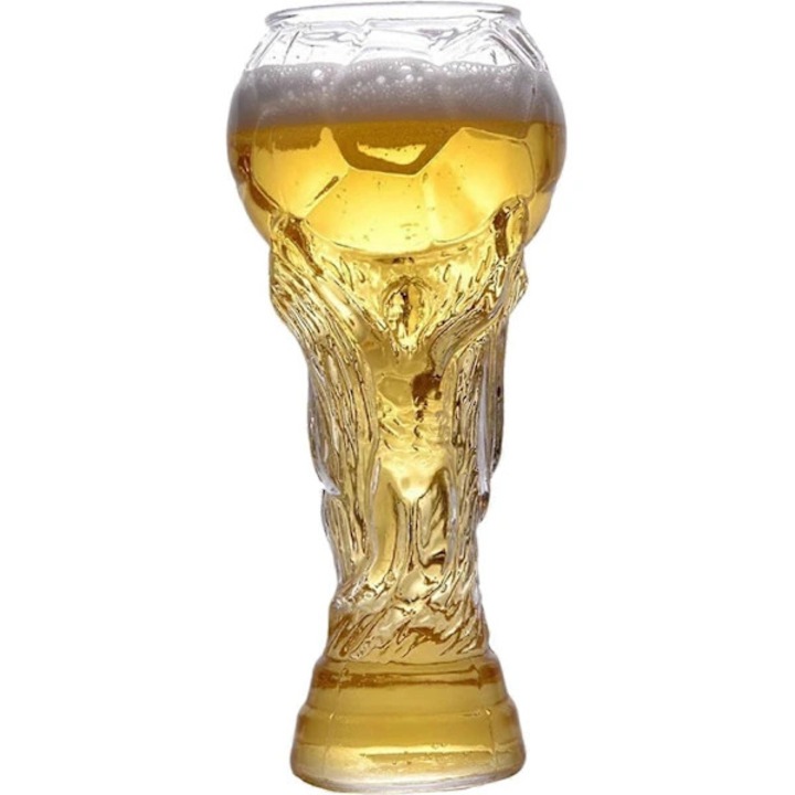 Focilabda alakú söröspohár/korsó, Világkupa, üvegből, hideg italokhoz (sör, üdítő, víz), átlátszó, 800 ml