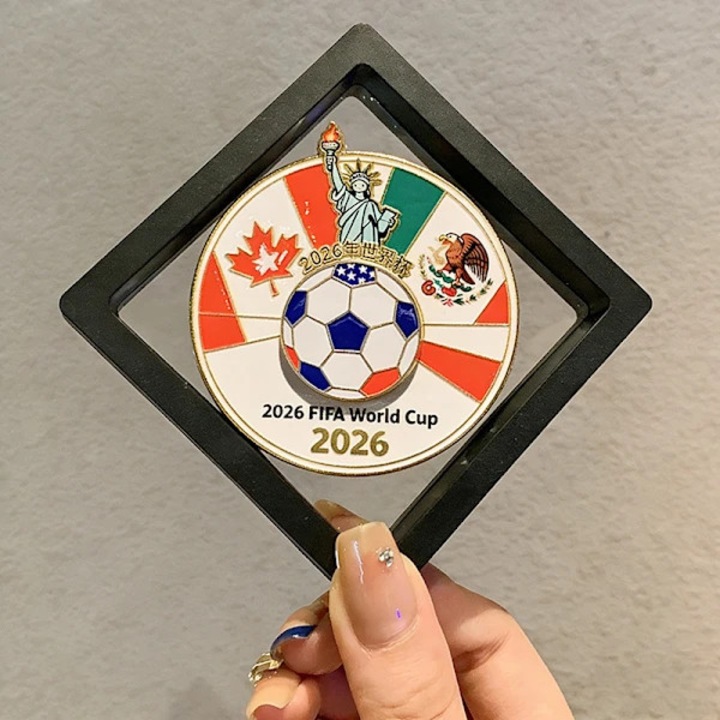 Магнит за хладилник, декоративен магнит FIFA World Cup 2026, метал, креативен сувенир, универсален магнитен декор, Многоцветен, 1 бр.