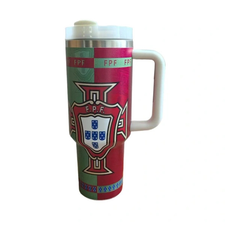 Cana termos/pahar termo Ice King Mugg Cupa Mondiala FIFA 2026, izolata, cu maner si capac, Multicolor, 40 oz