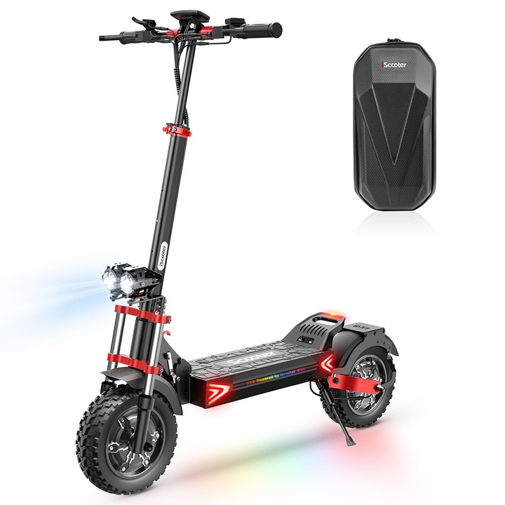 Trotineta Electrica iScooter iX8 2400W, Baterie 48V 20Ah, Viteza 60 km/h, Autonomie 70 km, Anvelope Off-Road 12", Frane Hidraulice