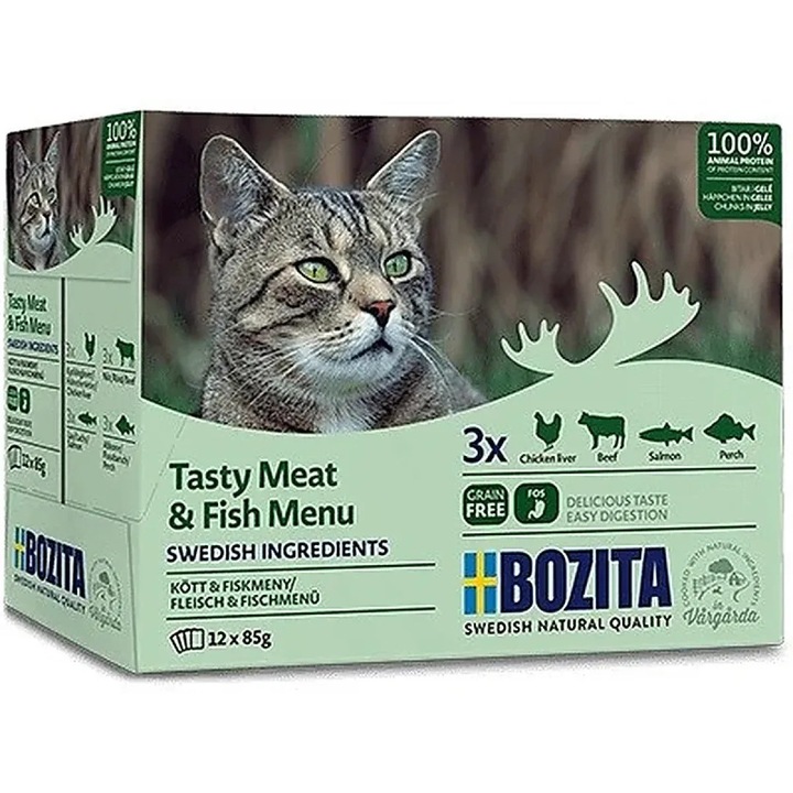Hrana Umeda pentru Pisici BOZITA cu Peste 12x 85g
