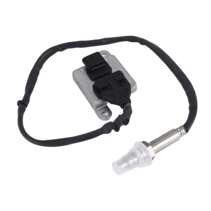 NOx érzékelő, nitrogén-oxid érzékelő 5WK96650B, kompatibilis BMW F10/F11/F18 523i/528i/530i modellekkel, csatlakozóval, kódok 11787590404/759040204, Fekete/ezüst, 1 darab