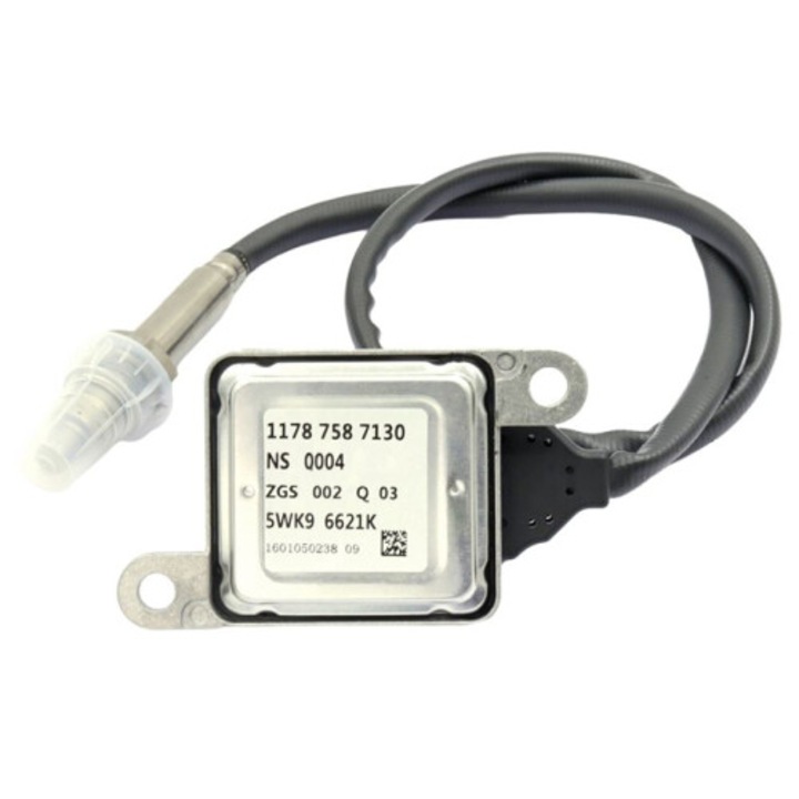 NOx érzékelő / nitrogén-oxid érzékelő 12 V 11787587130 5WK96621J N4311787587127, csatlakozókábellel, kompatibilis az 1/3 E81 E82 E87 E88 E90 E91 E92 LCI sorozattal, ezüst, 1 db