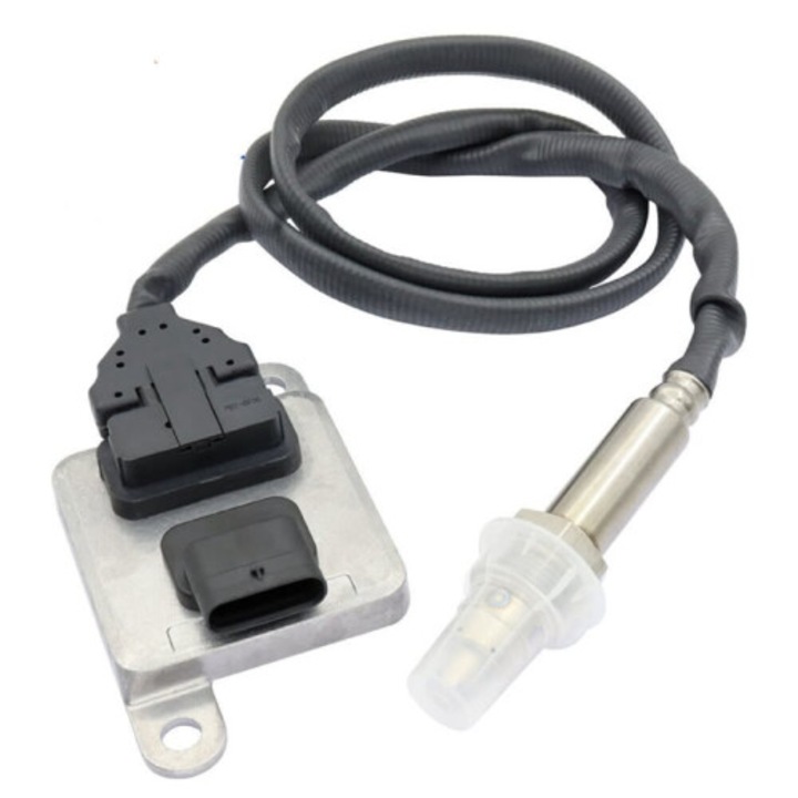 NOx érzékelő (nitrogén-oxid érzékelő) 12 V A0009053503 5WK96682D W164/W166/W205/W212/W251 modellekhez, kábellel és csatlakozóval, Fekete/Ezüst, 1 db