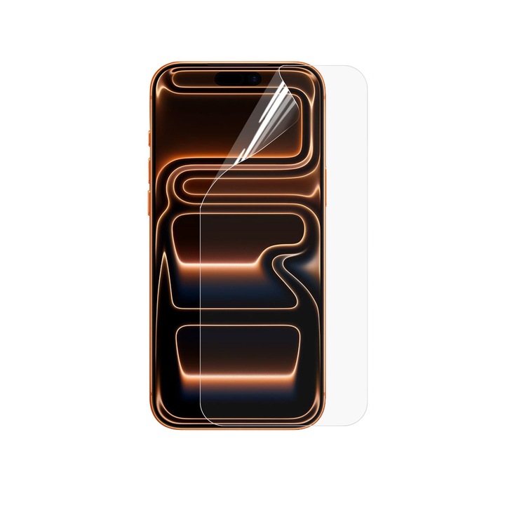 Folie Hydrogel TPU compatibila cu iPhone 17 Pro, Protectie Ecran Completa, Full Glue, Transparenta, Ultra Subtire
