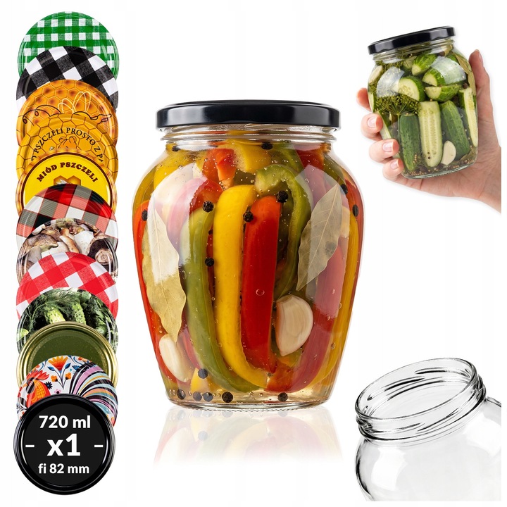 Set Borcane Din Sticla Cu Deschidere Larga Fi 82 mm, Superbutelki, 720 ml, 12.6 cm x 10.5 cm, Multicolor, Aspect Estetic